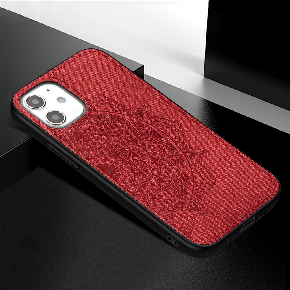 Impresión Mandala Flower Coated PC + TPU Funda Telefónica Para IPhone 12 Mini - Rojo-3