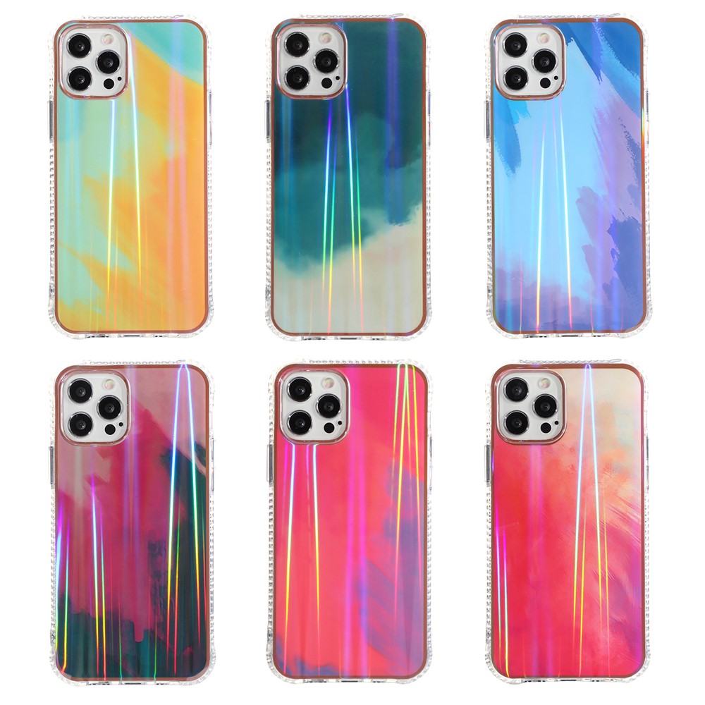 Rendering Watercolor Pattern IMD Design TPU Phone Shell Cover for iPhone 12/12 Pro - Style A-10