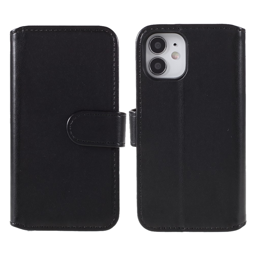 Card Holder Leather Wallet Phone Case with Supporting Stand for iPhone 12 Mini-1