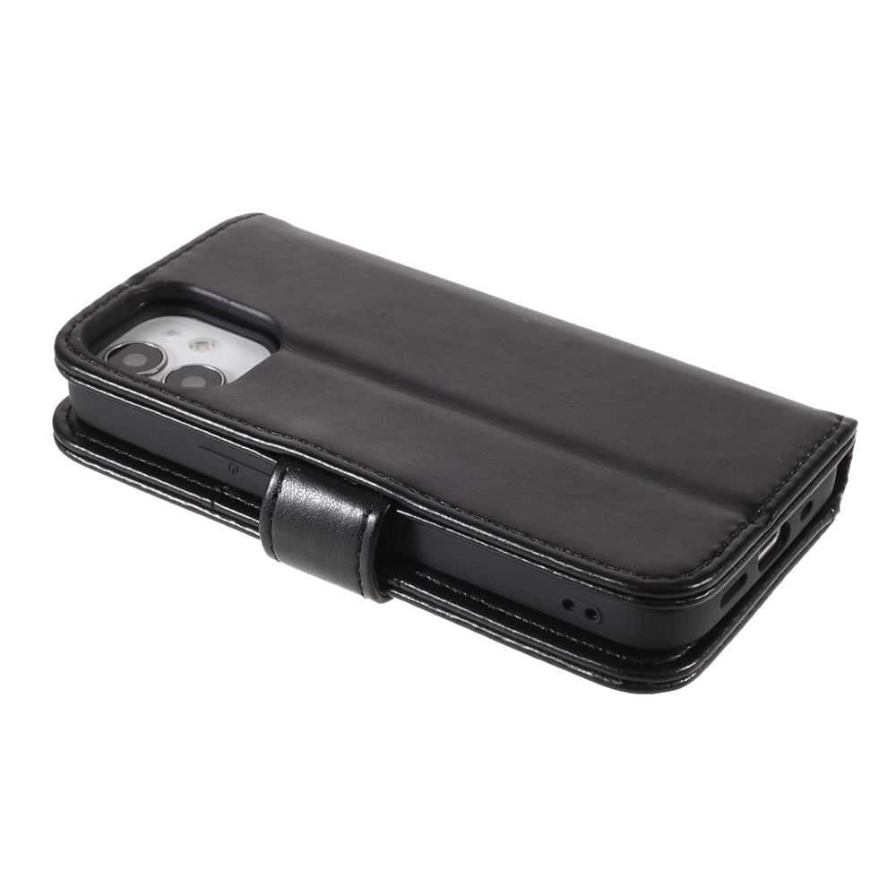 Card Holder Leather Wallet Phone Case with Supporting Stand for iPhone 12 Mini-5