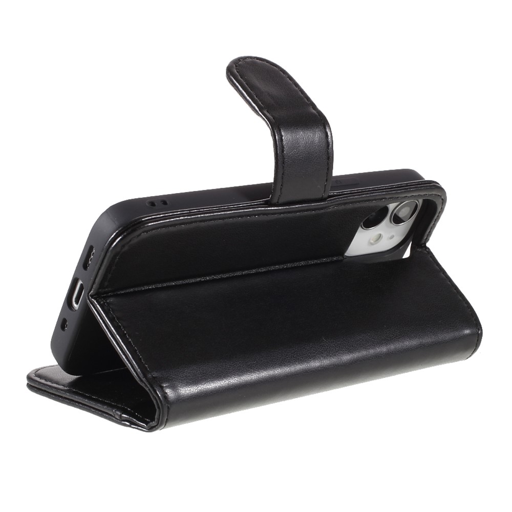 Card Holder Leather Wallet Phone Case with Supporting Stand for iPhone 12 Mini-8