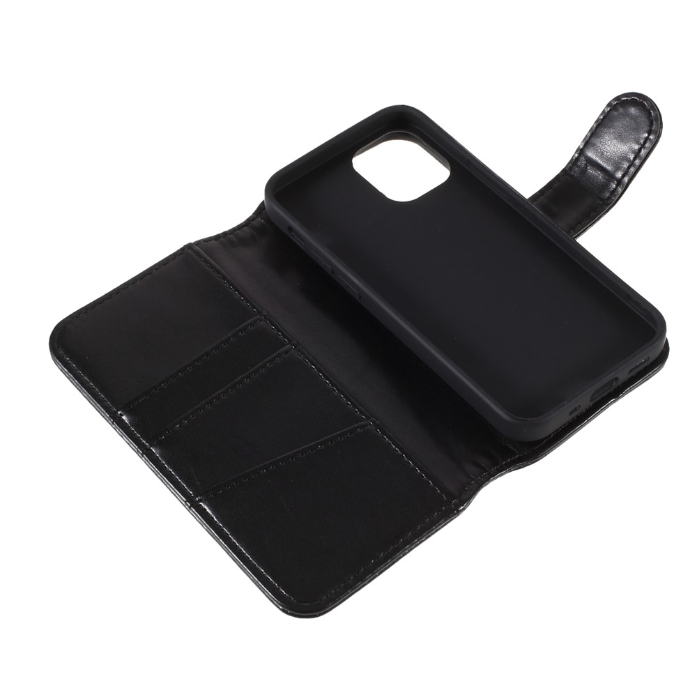 Card Holder Leather Wallet Phone Case with Supporting Stand for iPhone 12 Mini-9