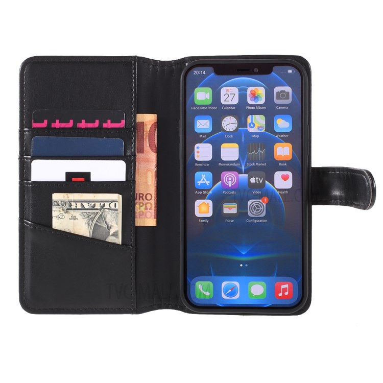 Magnetic Clasp Stand Leather Shell Case for iPhone 12 Pro / iPhone 12-7