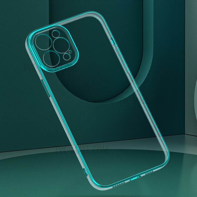 Lens Protection Electroplated Phone Case Soft TPU Back Cover for iPhone 12 Pro - Green-2