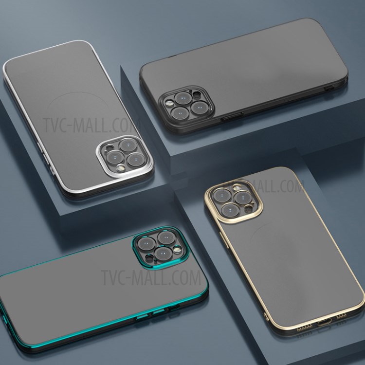 Lens Protection Electroplated Phone Case Soft TPU Back Cover for iPhone 12 Pro - Green-8