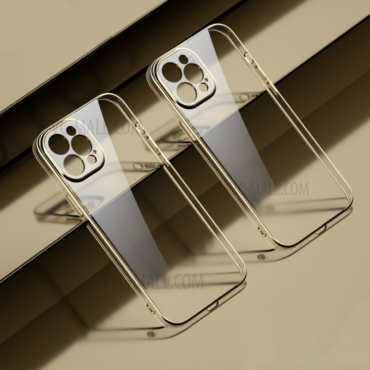 Lens Protection Electroplated Phone Case Soft TPU Back Cover for iPhone 12 Pro - Green-9