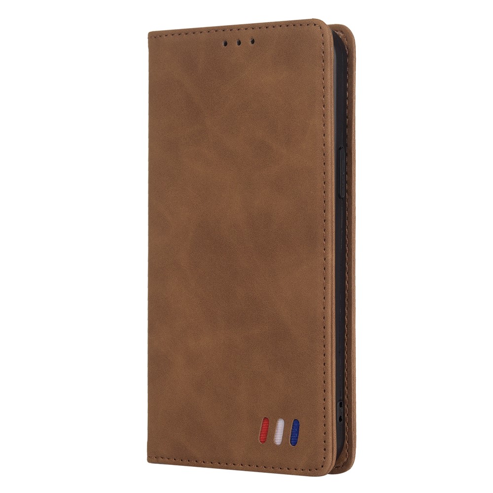 Tri-coloré Décor De Portefeuille De Portefeuille De Portefeuille Pour IPhone 12 Pro / IPhone 12 - Marron-7