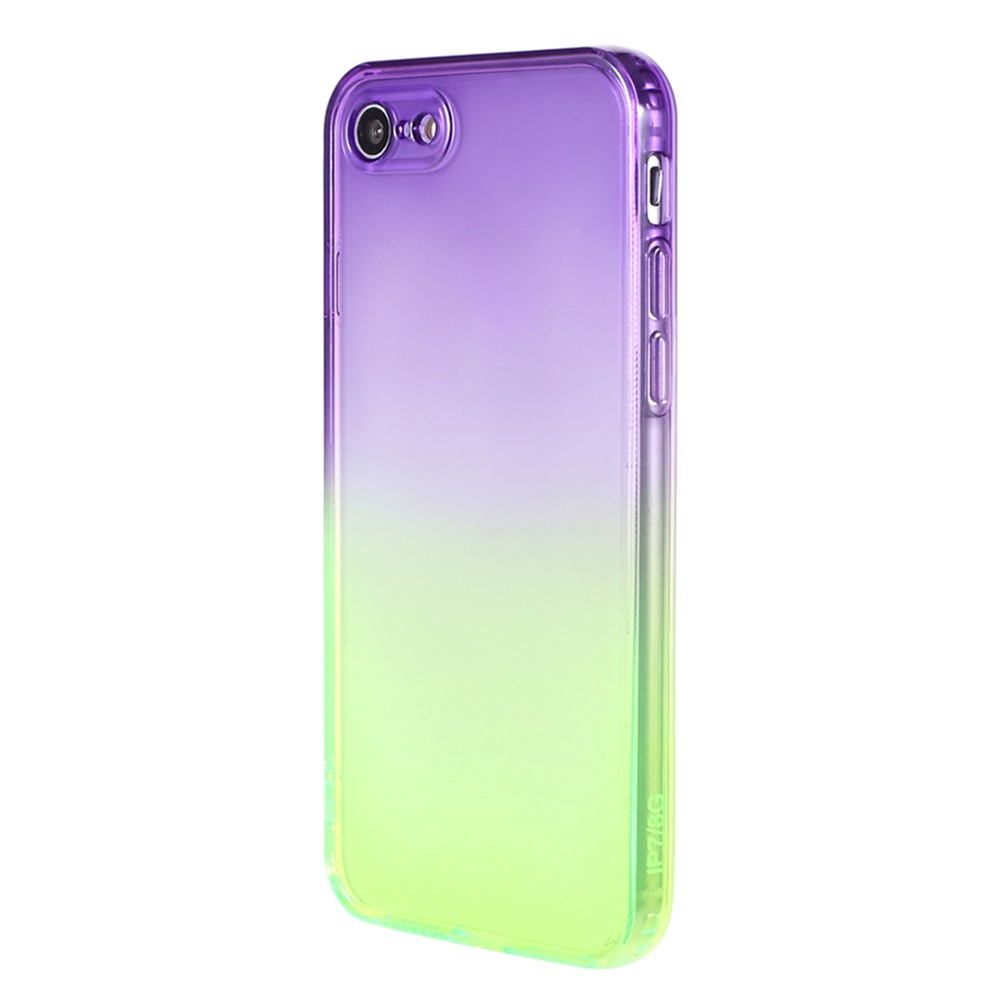 Shockproof Gradient Color TPU Phone Protective Shell Case for iPhone 7 4.7 inch / 8 8 4.7 inch / SE (2nd Generation) - Purple Green-3