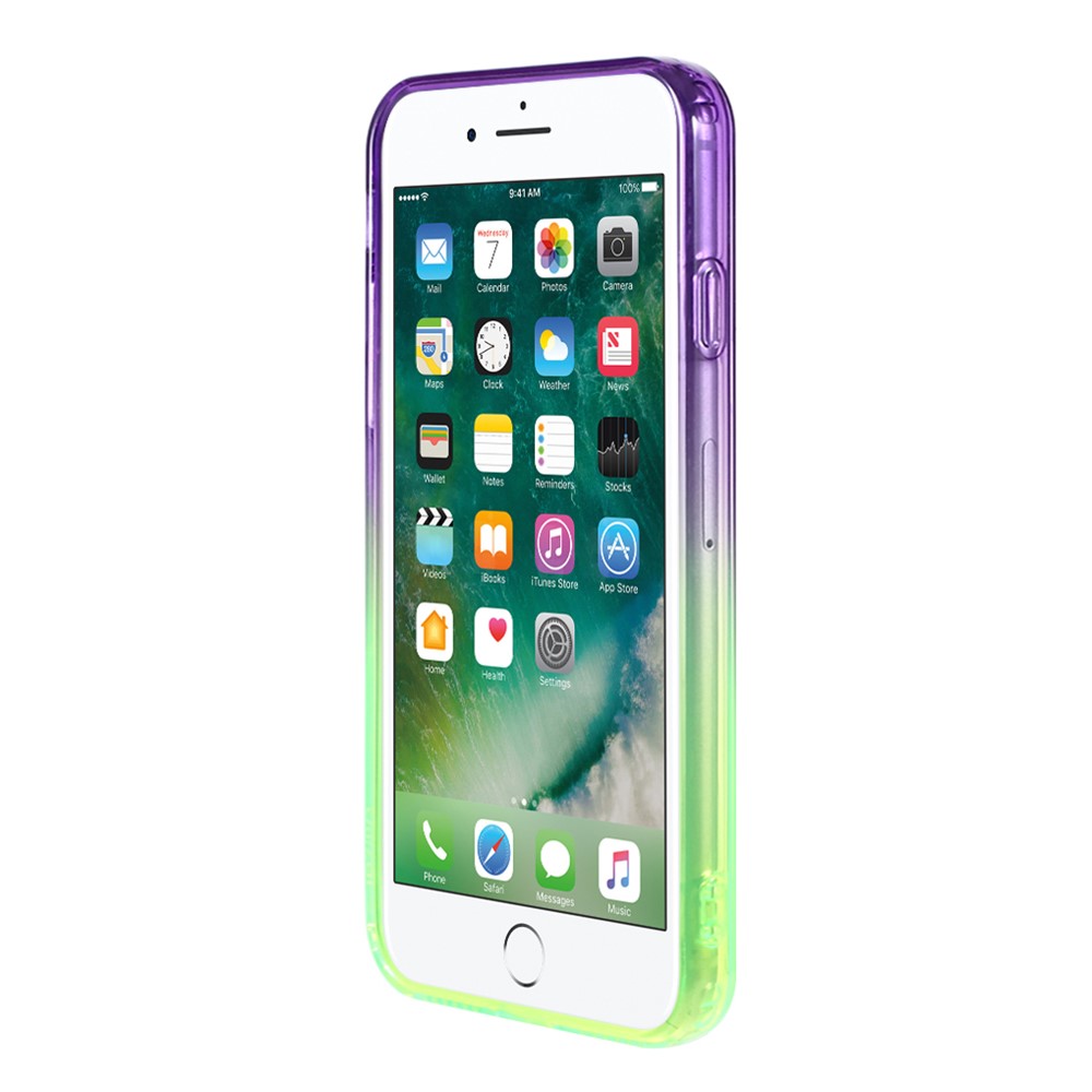 Shockproof Gradient Color TPU Phone Protective Shell Case for iPhone 7 4.7 inch / 8 8 4.7 inch / SE (2nd Generation) - Purple Green-4