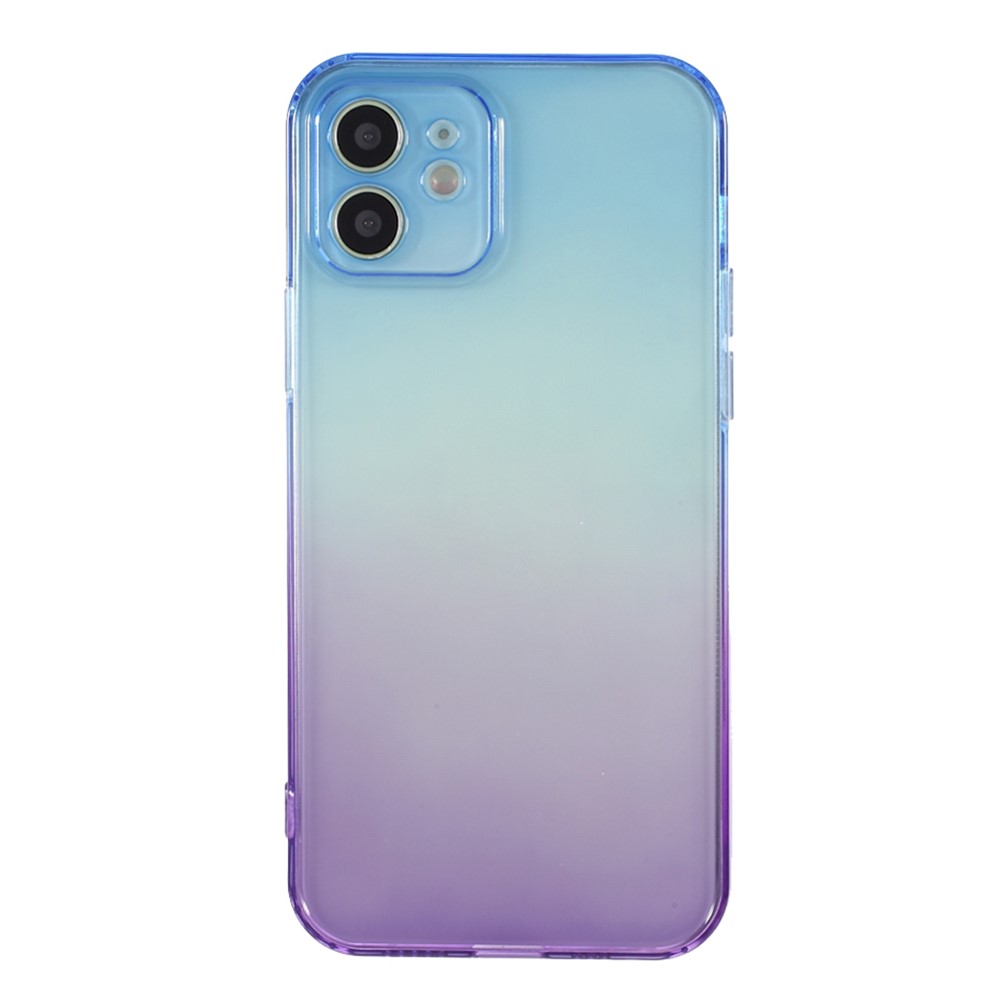 Gradient Color Fall Resistance TPU Phone Protective Shell Case Cover for iPhone 12 - Blue Purple-2