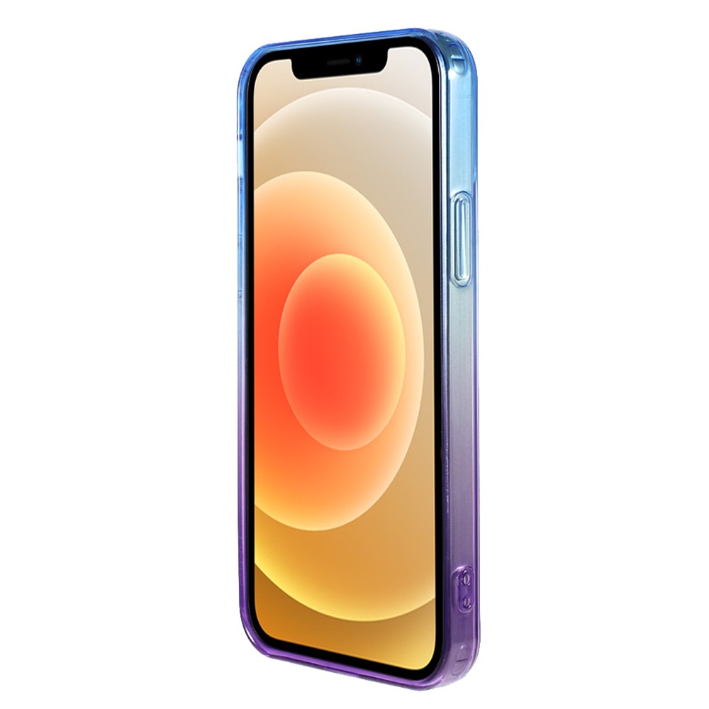 Gradient Color Fall Resistance TPU Phone Protective Shell Case Cover for iPhone 12 - Blue Purple-4