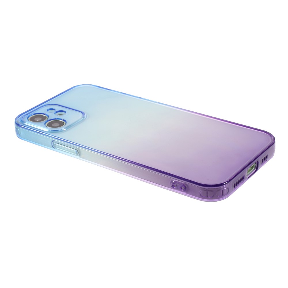 Gradient Color Fall Resistance TPU Phone Protective Shell Case Cover for iPhone 12 - Blue Purple-5