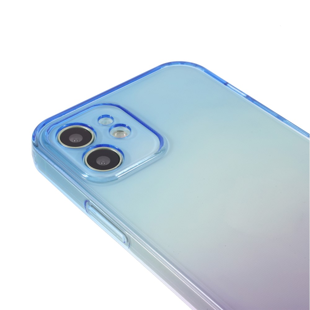 Gradient Color Fall Resistance TPU Phone Protective Shell Case Cover for iPhone 12 - Blue Purple-7