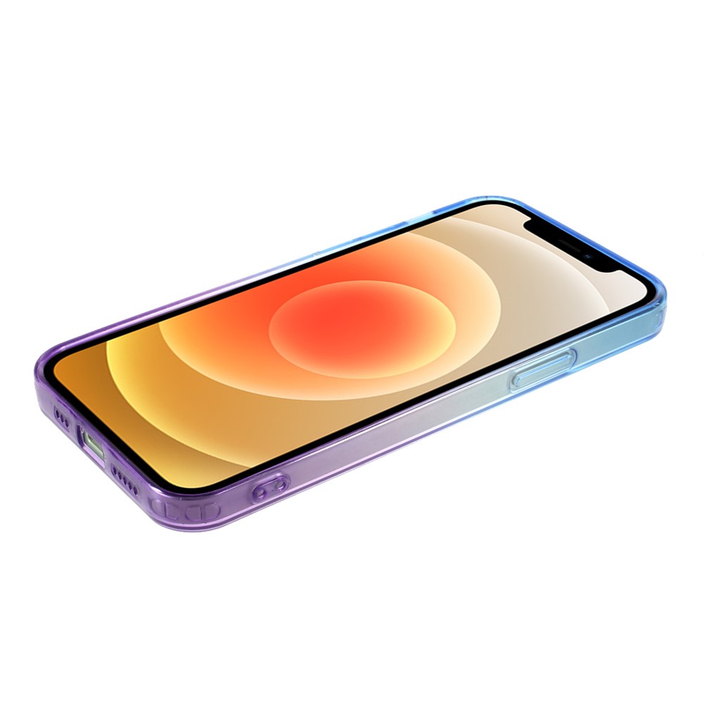 Gradient Color Fall Resistance TPU Phone Protective Shell Case Cover for iPhone 12 - Blue Purple-8