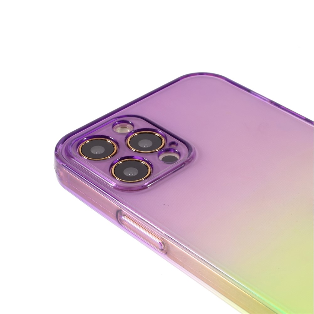 Gradientenfarbe Anti-Fall-TPU-Schutztelefon Back Case-Abdeckung Für IPhone 12 Pro - Lila Grün-7