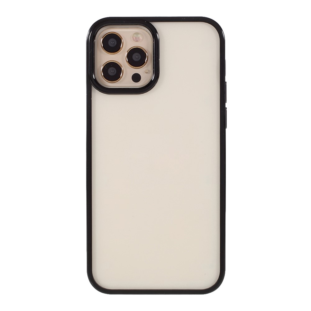 Candy Color Acrylic + TPU Hybrid Shockproof Phone Case for iPhone 12/12 Pro - Black-2