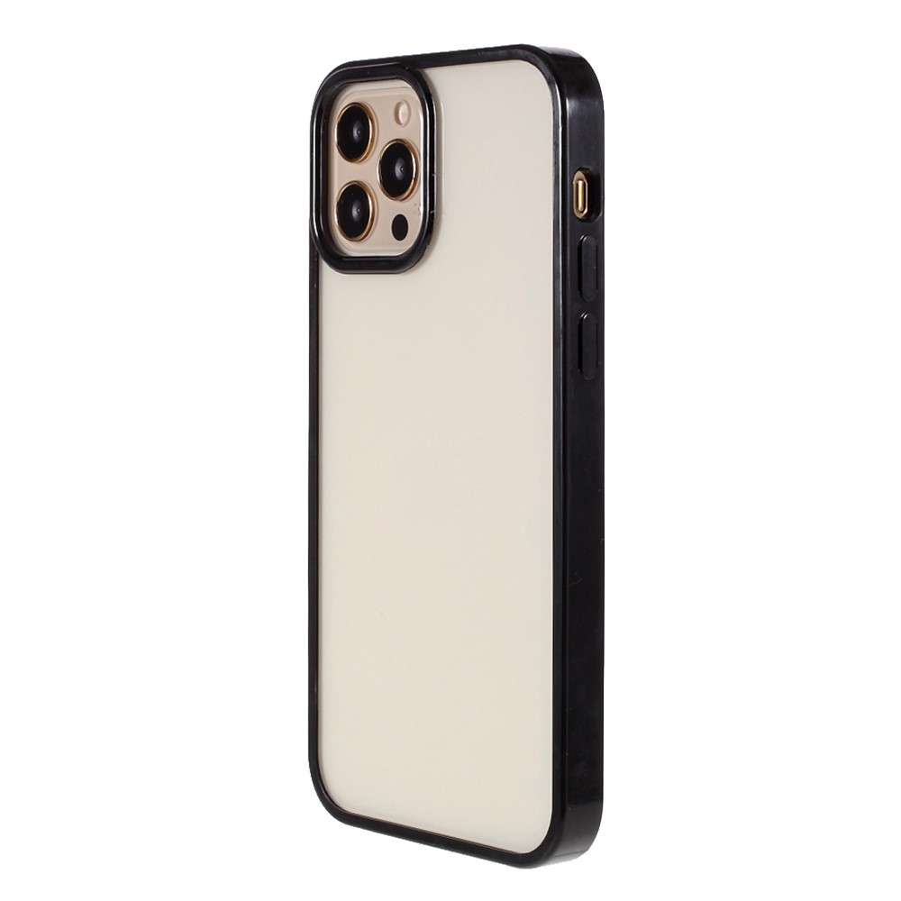 Candy Color Acrylic + TPU Hybrid Shockproof Phone Case for iPhone 12/12 Pro - Black-3