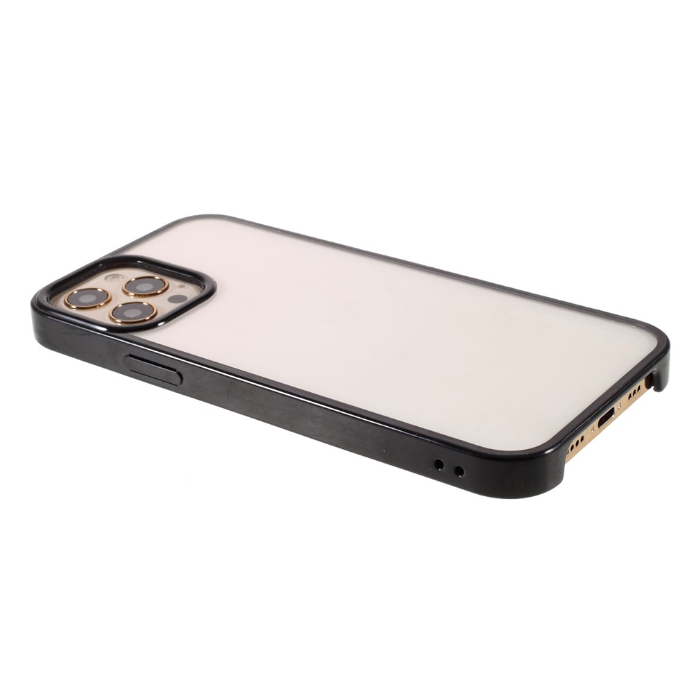 Candy Color Acrylic + TPU Hybrid Shockproof Phone Case for iPhone 12/12 Pro - Black-5
