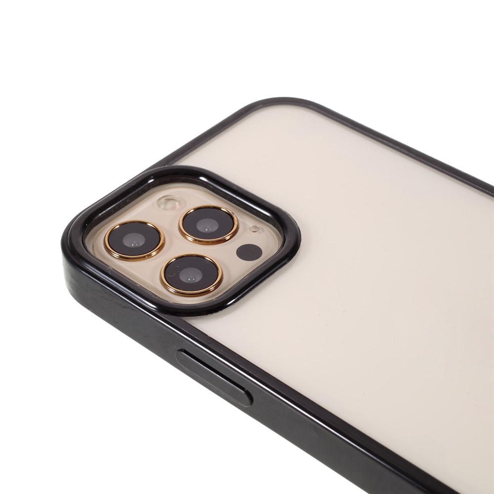 Candy Color Acrylic + TPU Hybrid Shockproof Phone Case for iPhone 12/12 Pro - Black-7