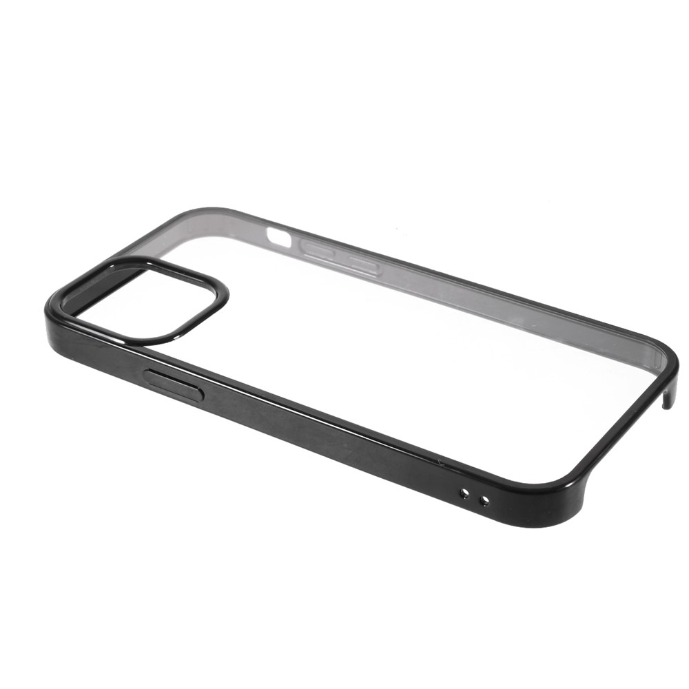 Candy Color Acrylic + TPU Hybrid Shockproof Phone Case for iPhone 12/12 Pro - Black-8