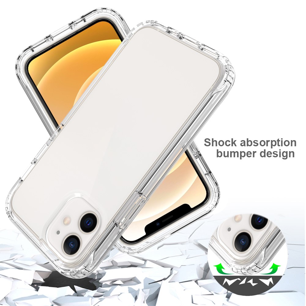 High Transmittance Plastic+TPU Hybrid Mobile Phone Case Shell Protector for iPhone 12 mini - Transparent-4