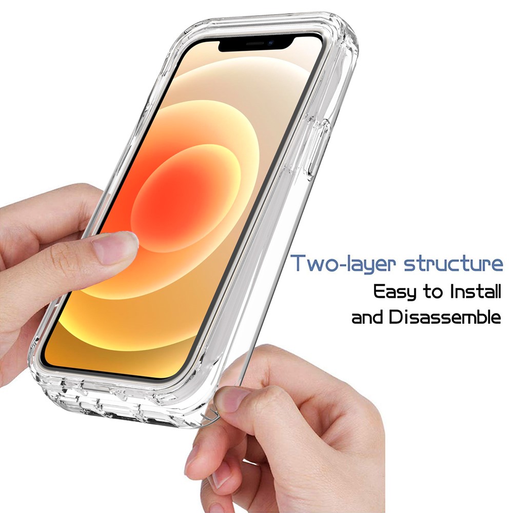 High Transmittance Plastic+TPU Hybrid Mobile Phone Case Shell Protector for iPhone 12 mini - Transparent-5