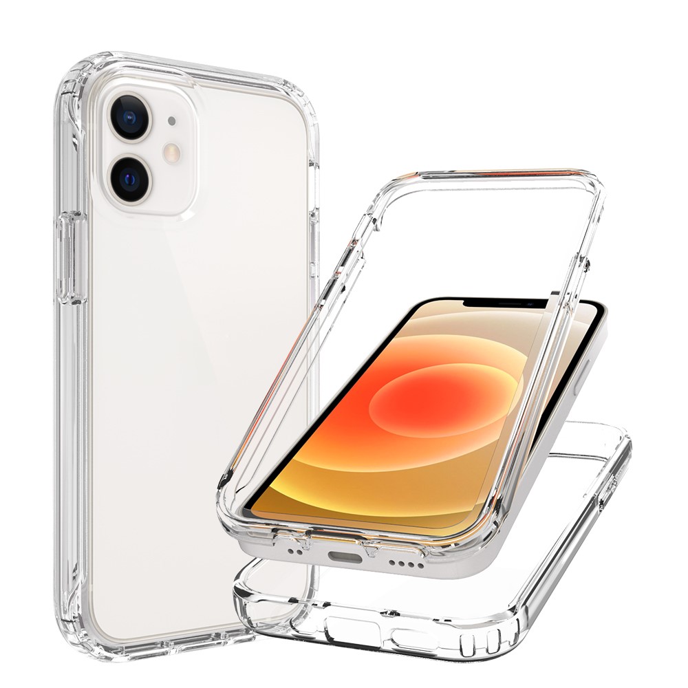 High Transmittance Plastic+TPU Hybrid Mobile Phone Case Shell Protector for iPhone 12 mini - Transparent-6