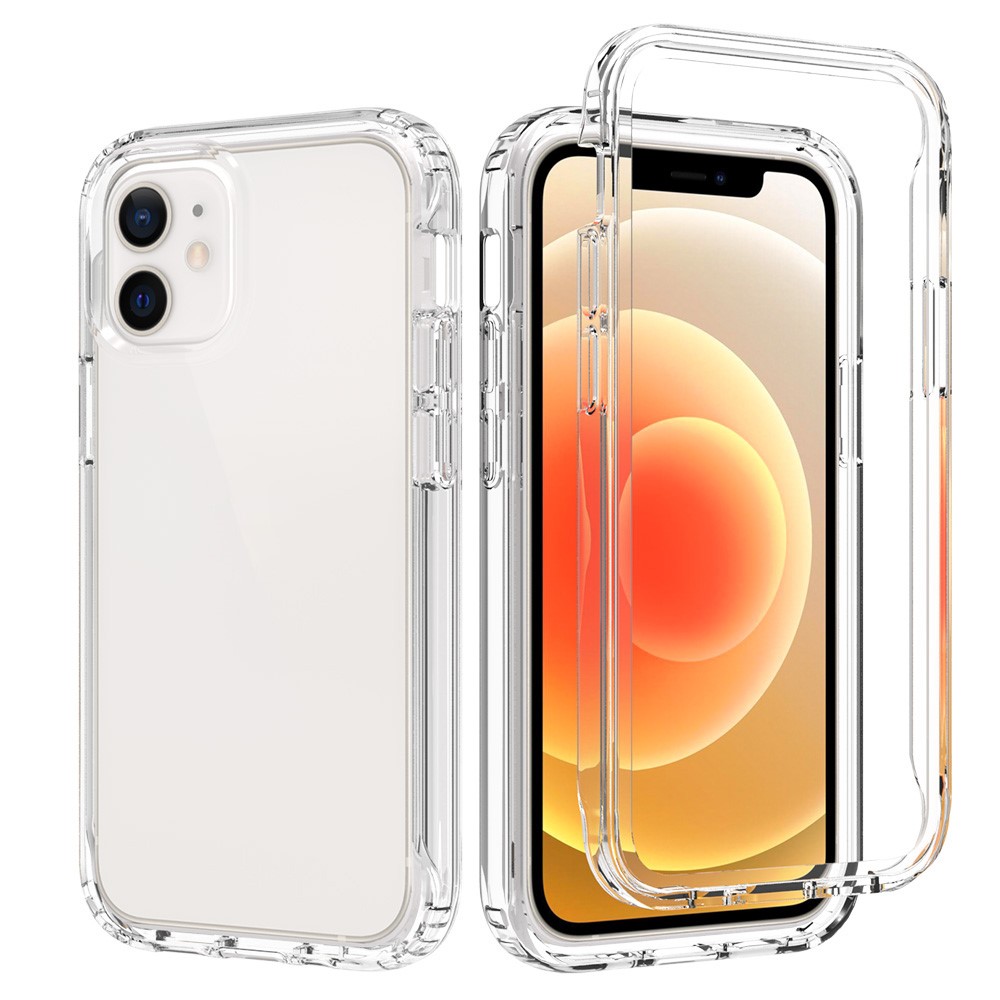 High Transmittance Plastic+TPU Hybrid Mobile Phone Case Shell Protector for iPhone 12 mini - Transparent-7