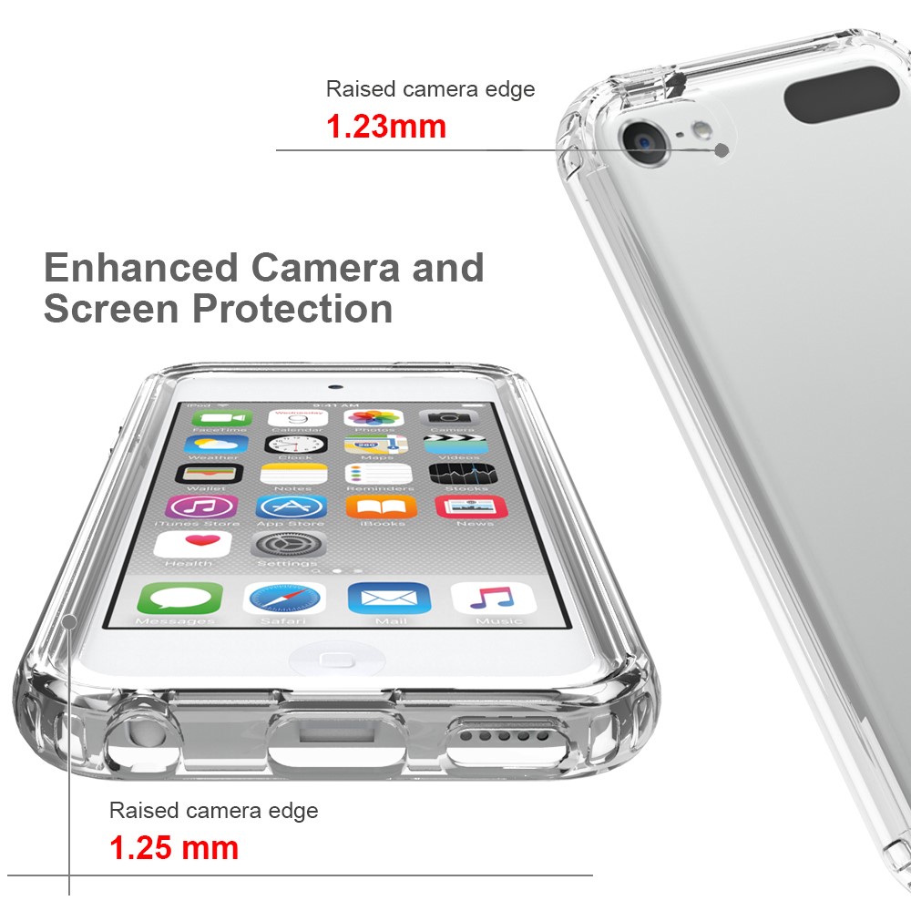 High Transmittance Hybrid Shockproof Phone Protector Case Cover for iPod Touch 5 / 6 / 7 - Transparent-5