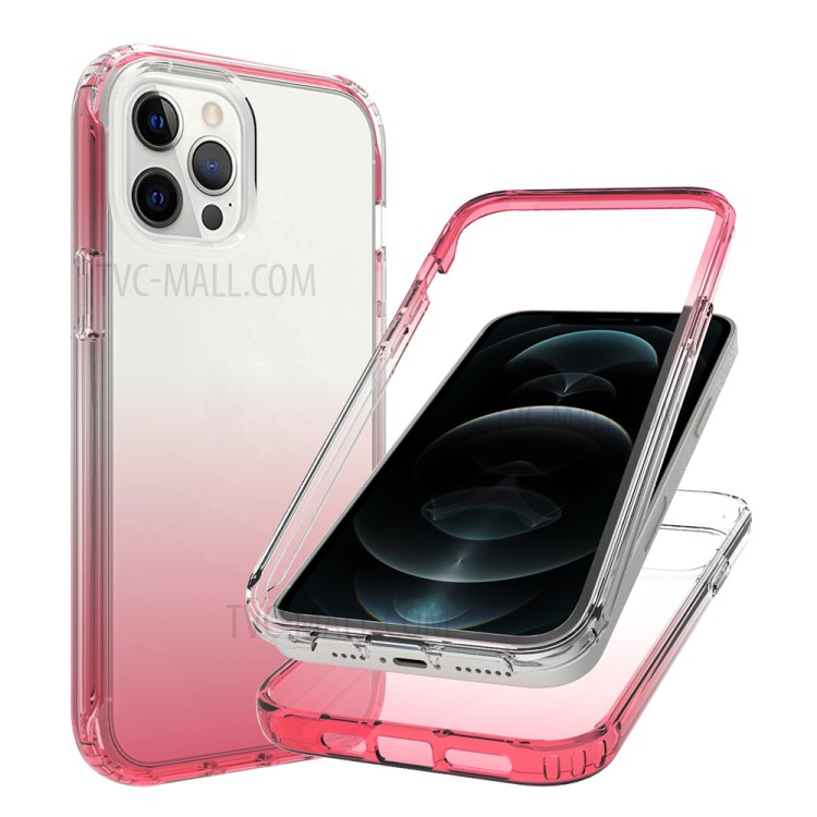 2-in-1 PC+TPU Gradient Color Design Phone Case for iPhone 12 Pro Max - Red-6