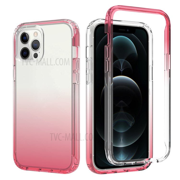 2-in-1 PC+TPU Gradient Color Design Phone Case for iPhone 12 Pro Max - Red-7