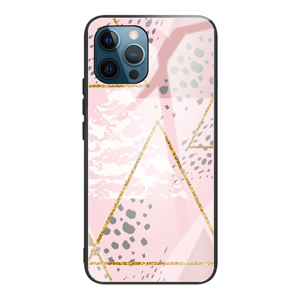 Marble Texture Anti-scratch Tempered Glass + TPU Combo Phone Case for iPhone 12/12 Pro - Style A-1