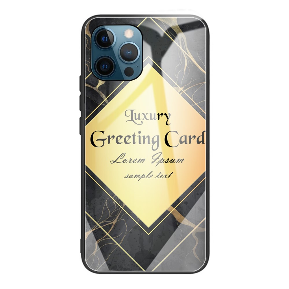 Marble Texture Anti-scratch Tempered Glass + TPU Combo Phone Case for iPhone 12/12 Pro - Style W-1