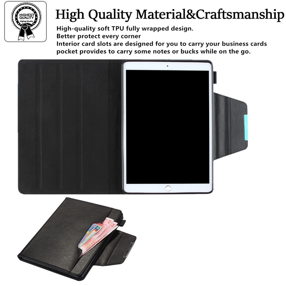 Crazy Horse Texture pu Leather Tablet Cover Cover Pour Ipad Air (2020) / Air (2022) / Pro 11-pouces (2018) / (2020) - le Noir