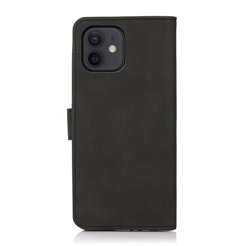 KhazNeh Brieftasche Stand Design Vollschutz Strukturierte Leder-Telefon-Abdeckungs-Hülle Für IPhone 12 Mini - Schwarz-3