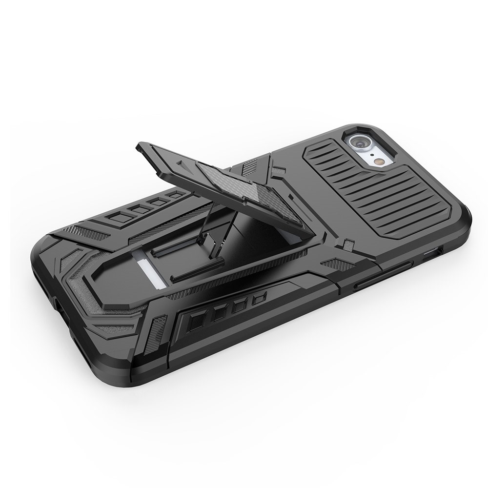 Custodia Per La Copertura Del Kackstand Ben Protetta In Stile Auto PC + Caso Di Copertura Ibrida TPU Per IPhone 7 4.7 Pollici / 8 4.7 Pollici / SE (2a Generazione) - Rosso-6