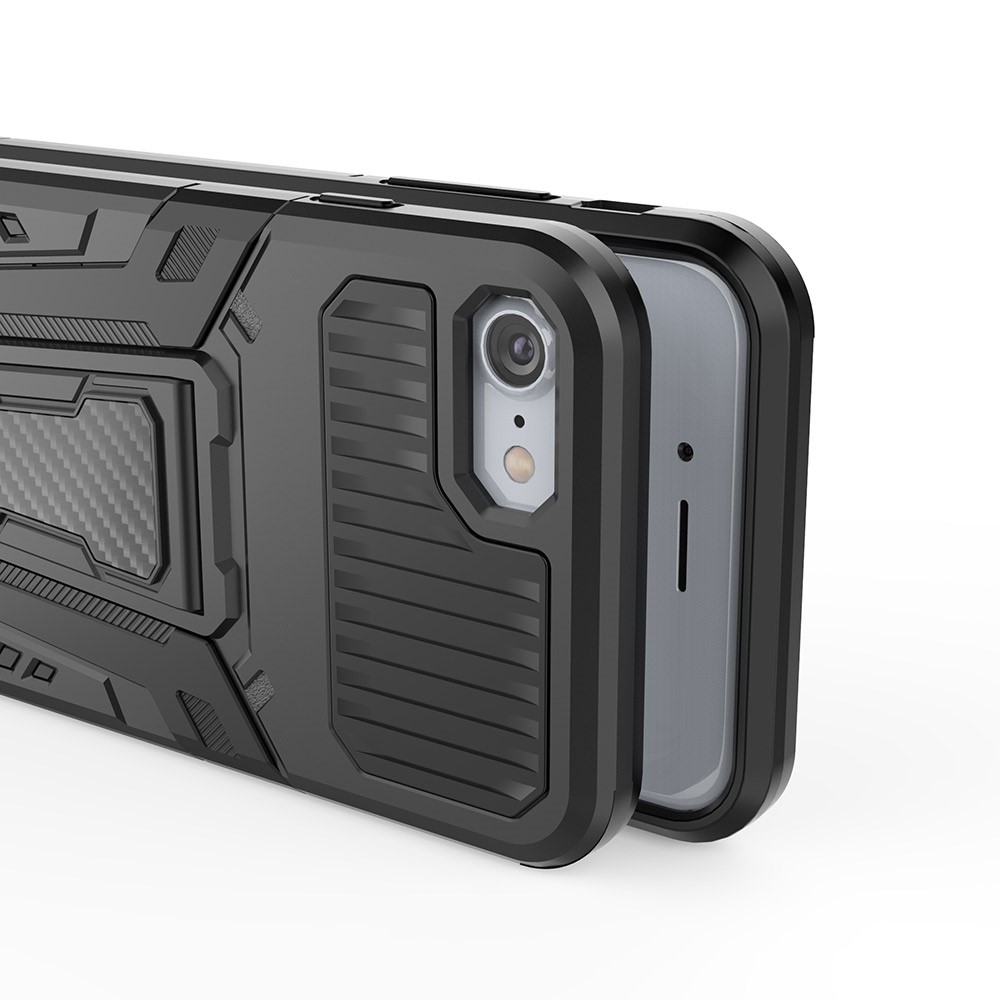 Custodia Per La Copertura Del Kackstand Ben Protetta In Stile Auto PC + Caso Di Copertura Ibrida TPU Per IPhone 7 4.7 Pollici / 8 4.7 Pollici / SE (2a Generazione) - Rosso-7