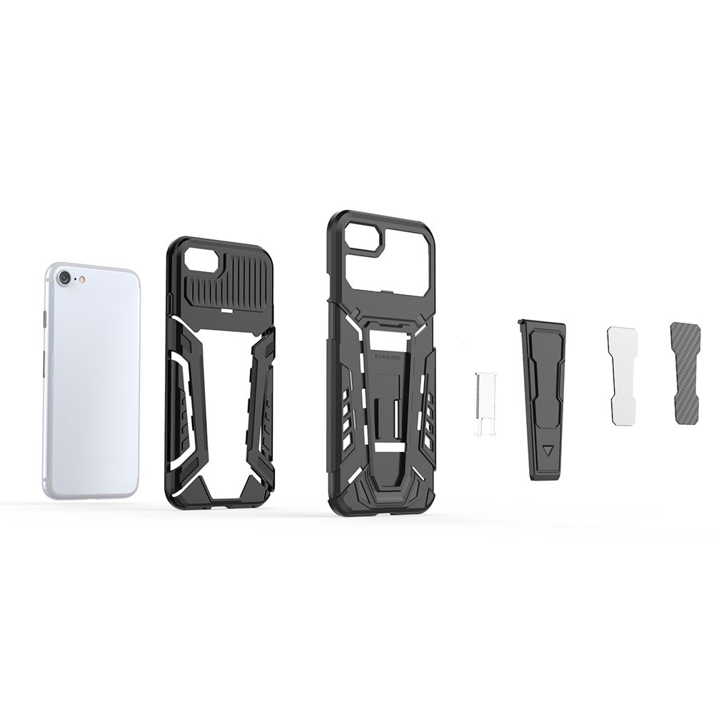 Custodia Per La Copertura Del Kackstand Ben Protetta In Stile Auto PC + Caso Di Copertura Ibrida TPU Per IPhone 7 4.7 Pollici / 8 4.7 Pollici / SE (2a Generazione) - Rosso-8