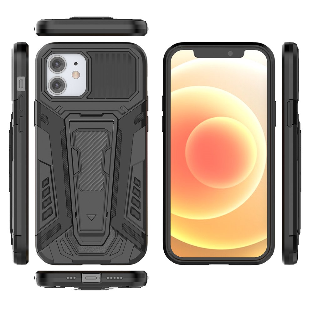 Autostil PC + TPU Hybrid Cover Case Mit Kickstand Design Für IPhone 12 Mini - Schwarz-11
