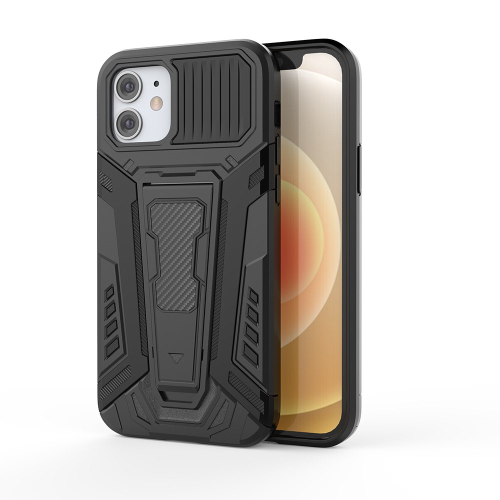Autostil PC + TPU Hybrid Cover Case Mit Kickstand Design Für IPhone 12 Mini - Schwarz-12
