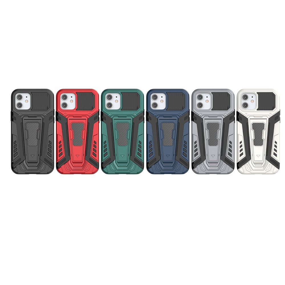 Autostil PC + TPU Hybrid Cover Case Mit Kickstand Design Für IPhone 12 Mini - Schwarz-14