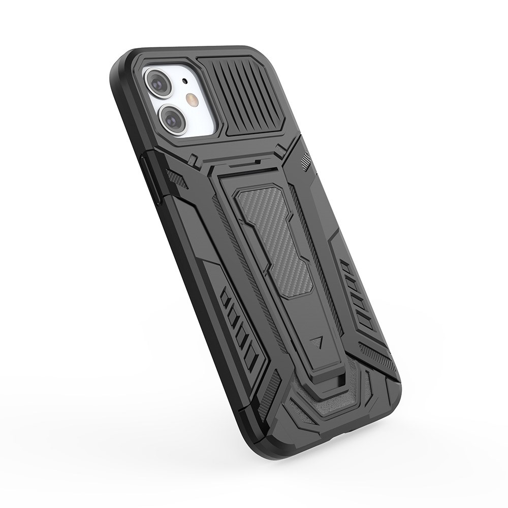 Autostil PC + TPU Hybrid Cover Case Mit Kickstand Design Für IPhone 12 Mini - Schwarz-2
