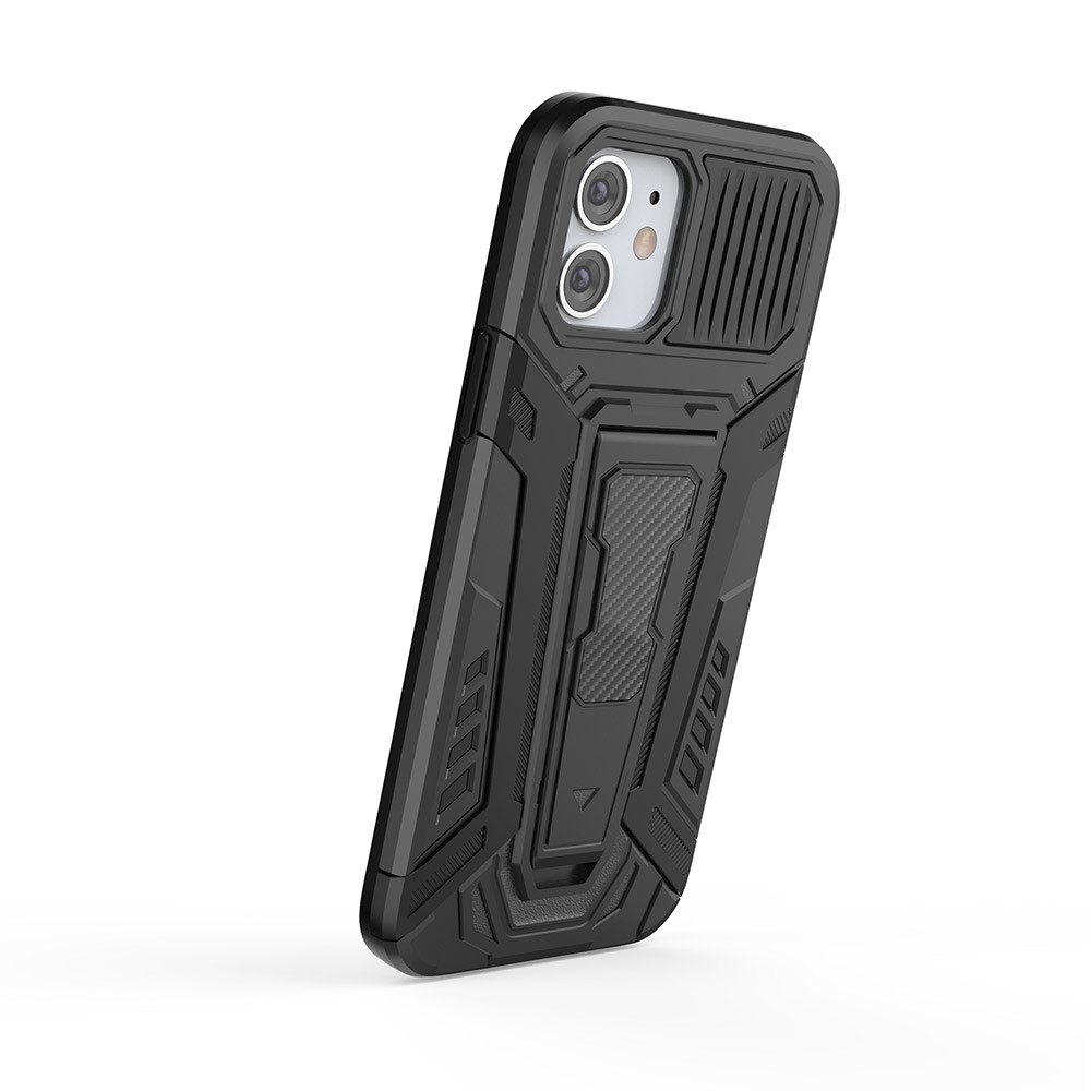 Autostil PC + TPU Hybrid Cover Case Mit Kickstand Design Für IPhone 12 Mini - Schwarz-3