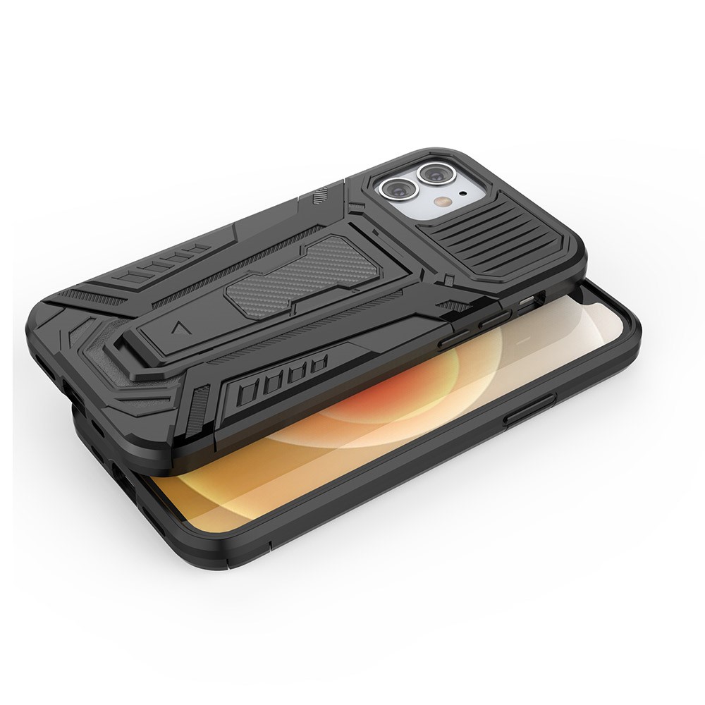 Autostil PC + TPU Hybrid Cover Case Mit Kickstand Design Für IPhone 12 Mini - Schwarz-4