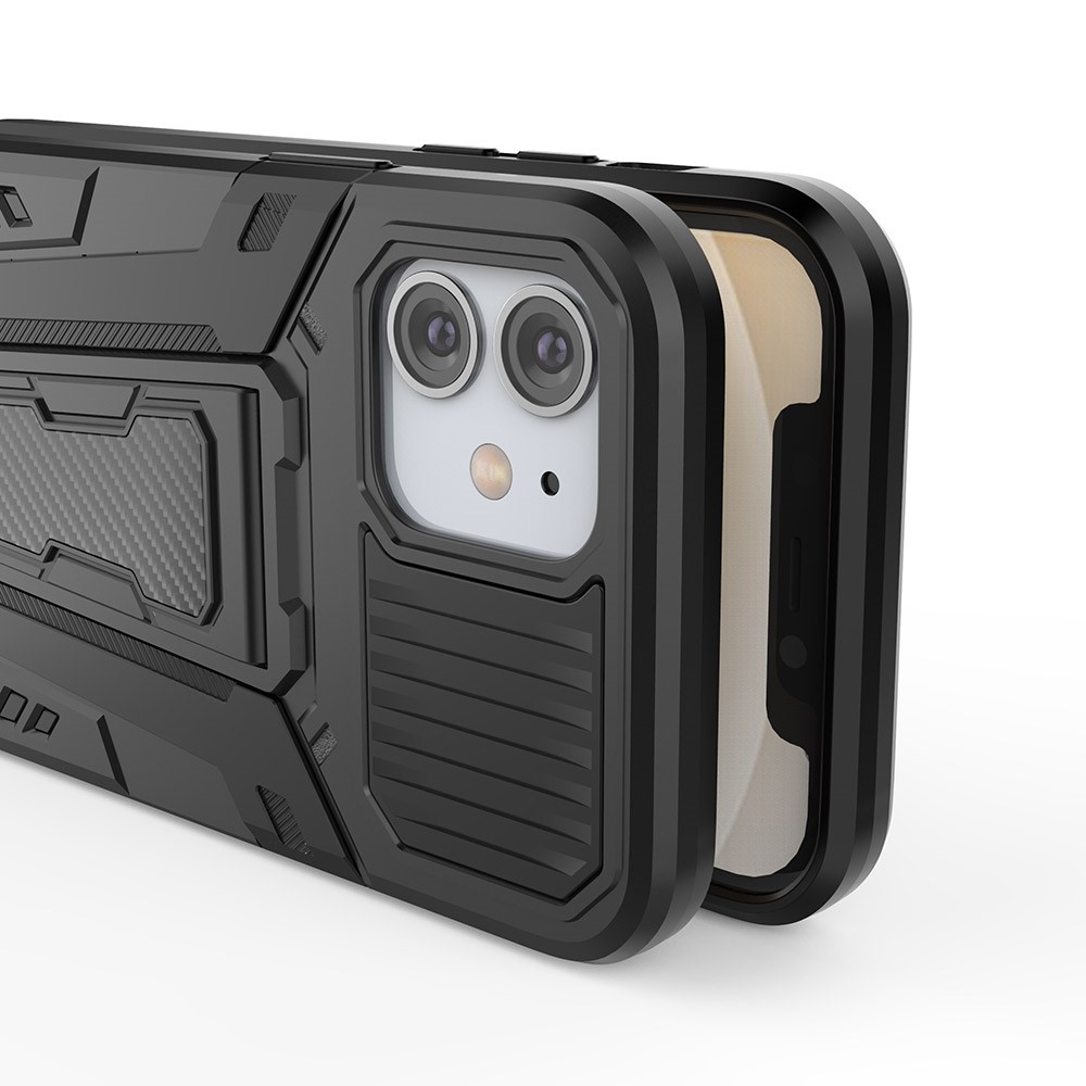 Autostil PC + TPU Hybrid Cover Case Mit Kickstand Design Für IPhone 12 Mini - Schwarz-5