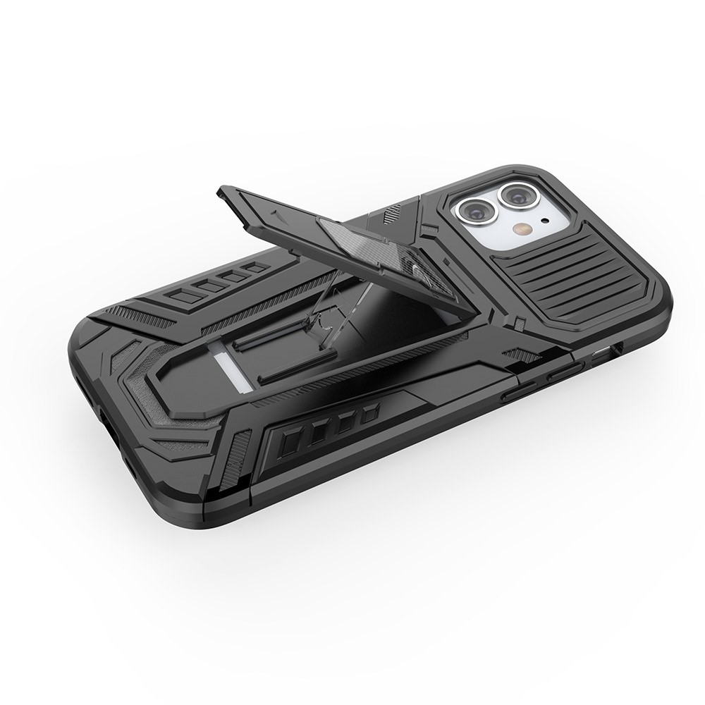 Autostil PC + TPU Hybrid Cover Case Mit Kickstand Design Für IPhone 12 Mini - Schwarz-8