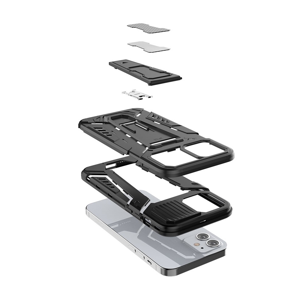 Autostil PC + TPU Hybrid Cover Case Mit Kickstand Design Für IPhone 12 Mini - Schwarz-9