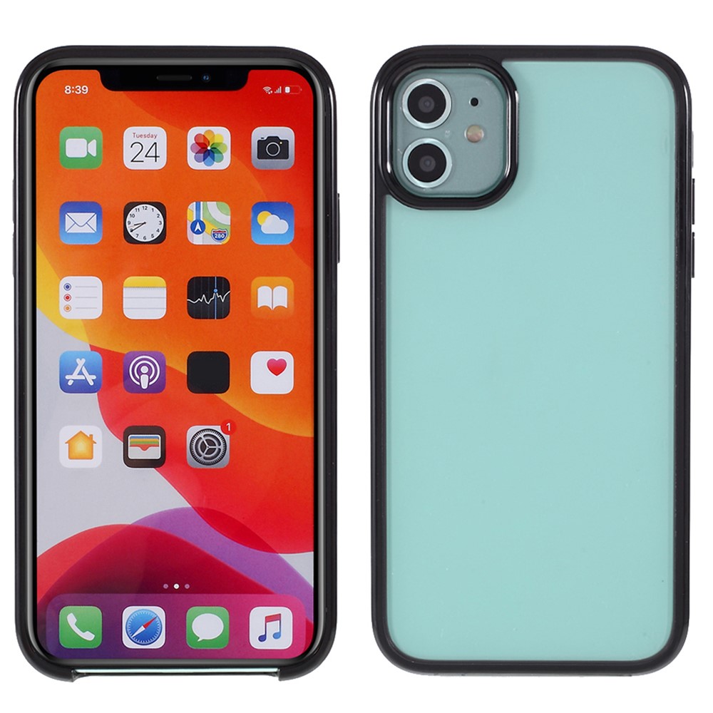 Bem Protegido Acrílico + Tpu Híbrido Capa de Telefone Colorida à Prova de Choque Para Iphone 11 6,1 Polegadas - Preto