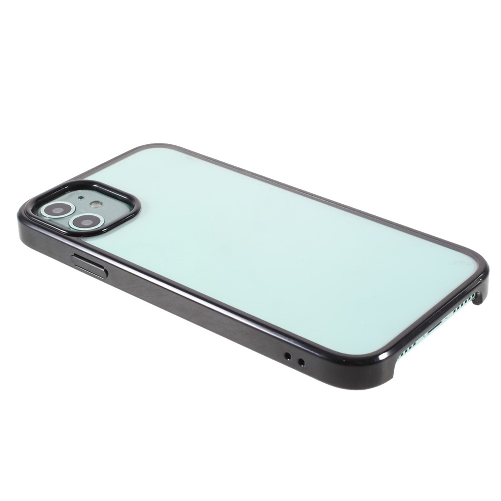 Acrilico Ben Protetto + TPU Hybrid Shock Aound Candy Color Telefono Custodia Per Iphone 11 6,1 Pollici - Nero