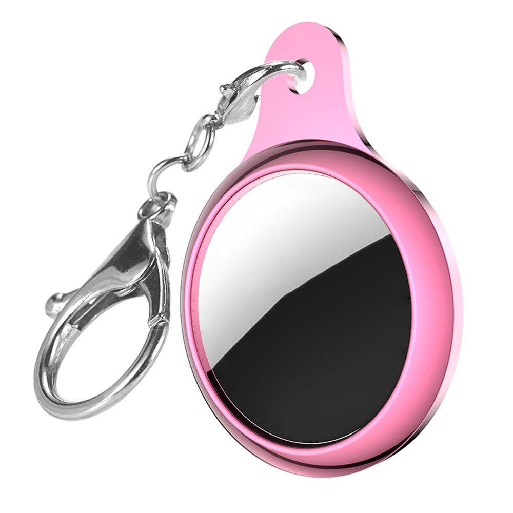 TPU Protective Case Cover with Key Ring for Apple AirTag - Pink-2